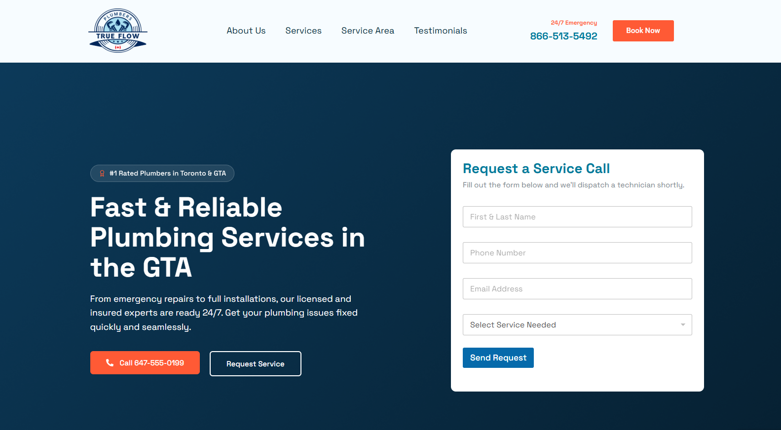 TrueFlow Plumbers — WordPress • Local Service